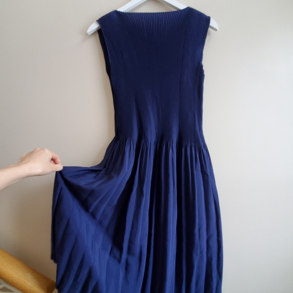 One size fits all easy wear vintage dress blue sleeveless ver - Picture 4 of 5